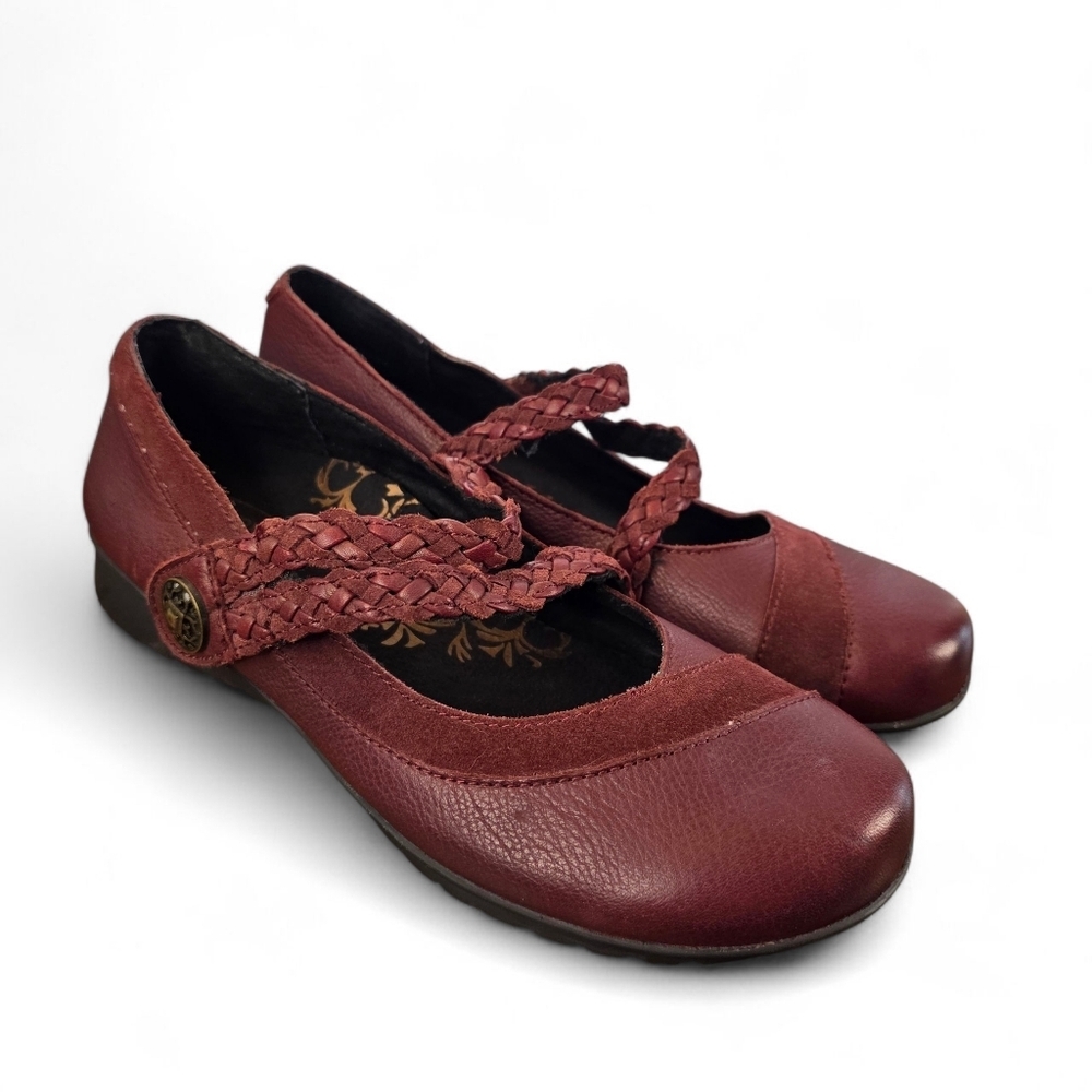 Aetrex Aida Ef458w Mary Jane Flats | Eu 36 Us 66.5 | Leather Upper Burgundy